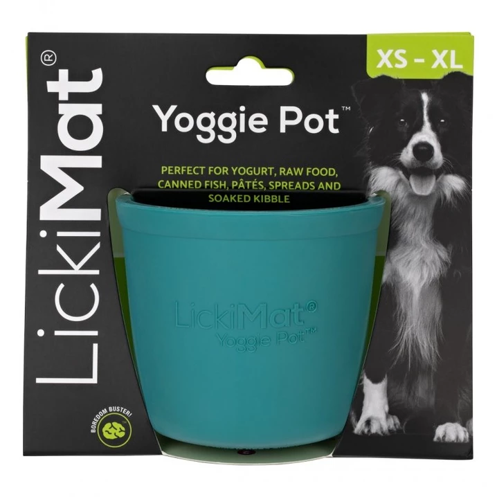 LICKIMAT Yoggie Pot - zabawka w kształcie garnuszka dla psa, do wypełnienia jedzeniem, turkus - 3