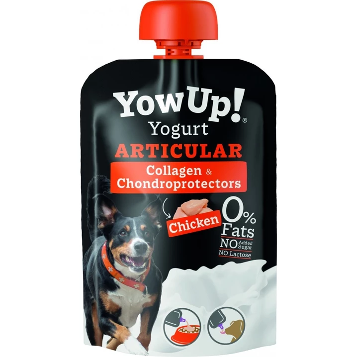 YOW UP! Yogurt Articular - bezlaktozowy jogurt dla psa w tubce, z kurczakiem, glukozaminą i chondroityną 115g