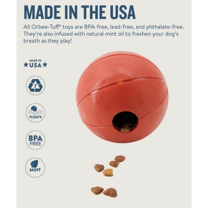 PLANET DOG Orbee-tuff Basketball - mocna, duża piłka dla psa z otworem na smakołyki - 3