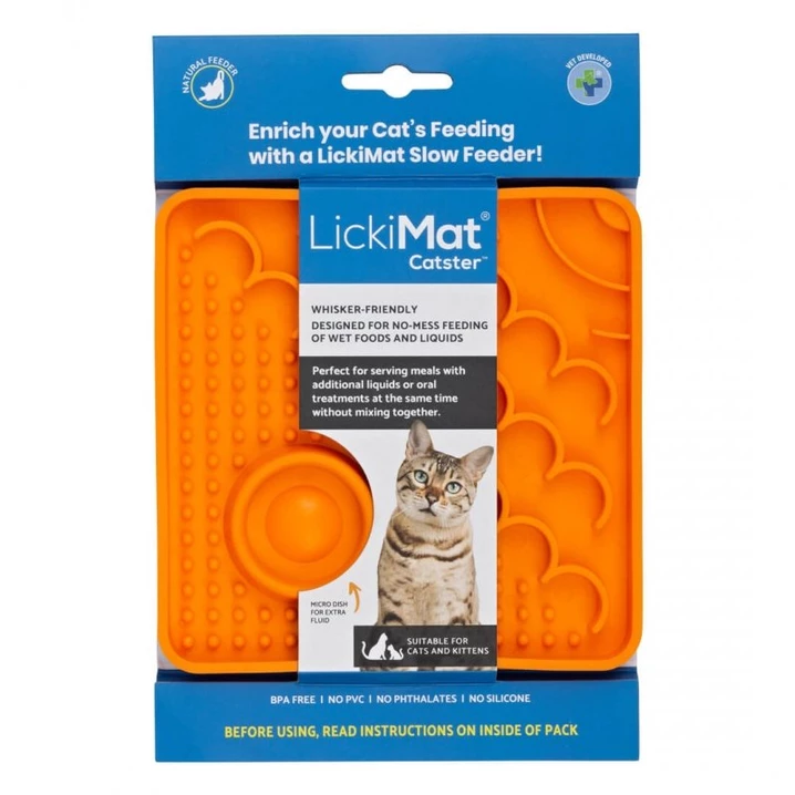 LICKIMAT Catster - mata do wylizywania dla kota o różnorodnym kształcie, pomarańczowa - 2