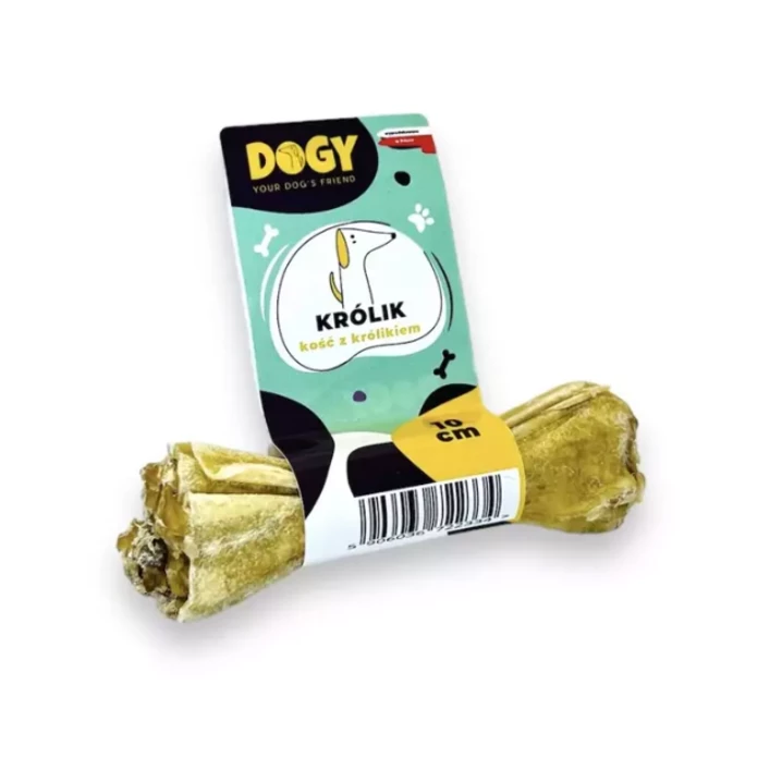 DOGY Kość - naturalny gryzak dla psa z królikiem i bananem 10 cm