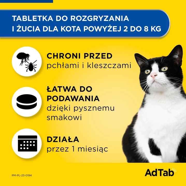 ELANCO AdTab 48 mg - tabletka na pchły i kleszcze dla kotów o wadze 2 - 8 kg - 3
