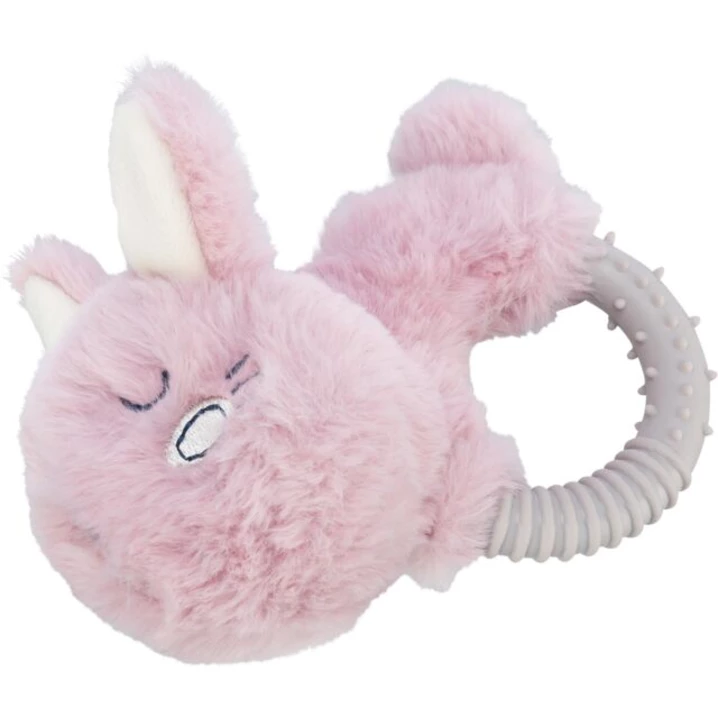 TRIXIE Junior - pluszowy króliczek z gumowym gryzakiem, cicha zabawka dla szczeniaka lub małego psa, bez piszczałek - 4