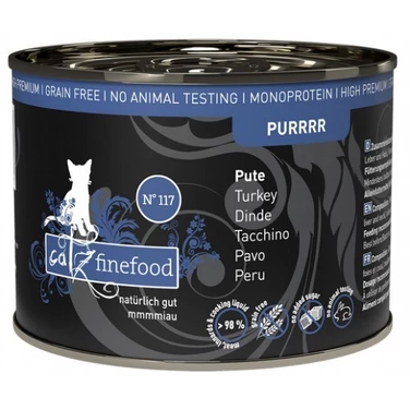 CATZ FINEFOOD Purrrr - bezzbożowa, monobiałkowa, mokra karma dla kota, indyk 200 g