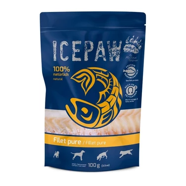 ICEPAW Filet Pure - pełnoporcjowa, monobiałkowa, mokra karma dla psa, filet z dorsza 100 g