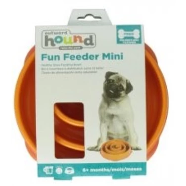 OUTWARD HOUND Fun Feeder - miska spowalniająca jedzenie dla psa, pomarańczowa  - 4