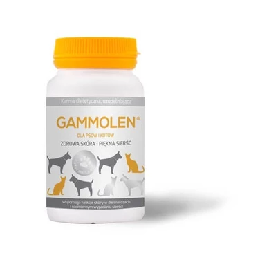 GAMMOLEN - suplement poprawiający kondycję skóry i sierści dla psów i kotów 60 kaps.