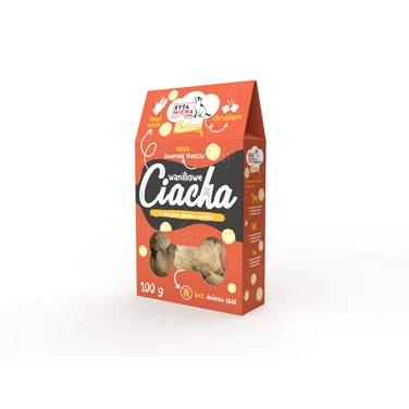 SYTA MICHA Bakery Waniliowe Ciacha - chrupiące ciasteczka dla pssa z dziczyzną, kokosem i morelami 100g