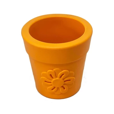 SODA PUP Flower Pot - kauczukowa doniczka dla psa do wypełniania jedzeniem, pomarańczowa