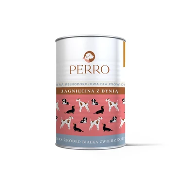 PERRO - monobiałkowa, wysokomięsna mokra karma dla psa, jagnięcina z dynią