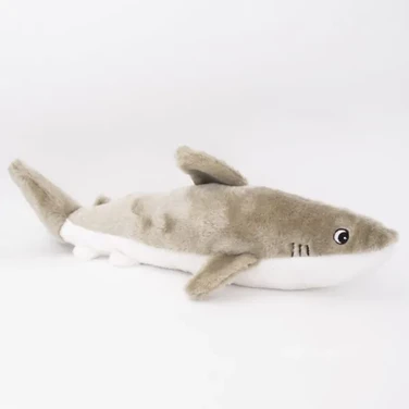 ZIPPYPAWS Plush Jigglerz - bardzo duży pluszowy rekin, zabawka z piszczałkami dla psa