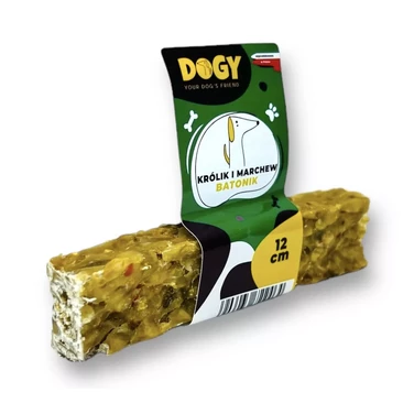 DOGY Batonik - naturalny gryzak dla psa ze skóry wołowej, z dodatkiem królika i marchewki 12cm