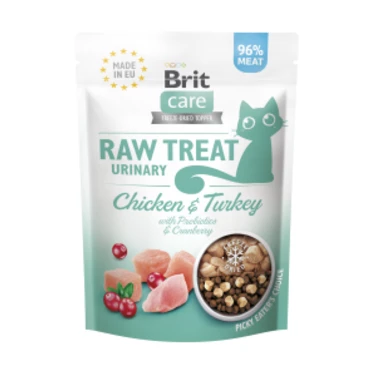 BRIT Raw Treat Cat Urinary - liofilizowane przysmaki dla kotów, kurczak i indyk z probiotykami 40g
