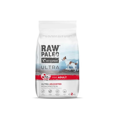 RAW PALEO Mini Adult - monoproteinowa, sucha karma dla psów dorosłych ras małych, wołowina 2 kg