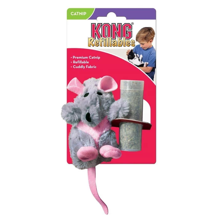 KONG® Refillables szczurek - pluszowa zabawka dla kota z kieszonką na kocimiętkę - 2
