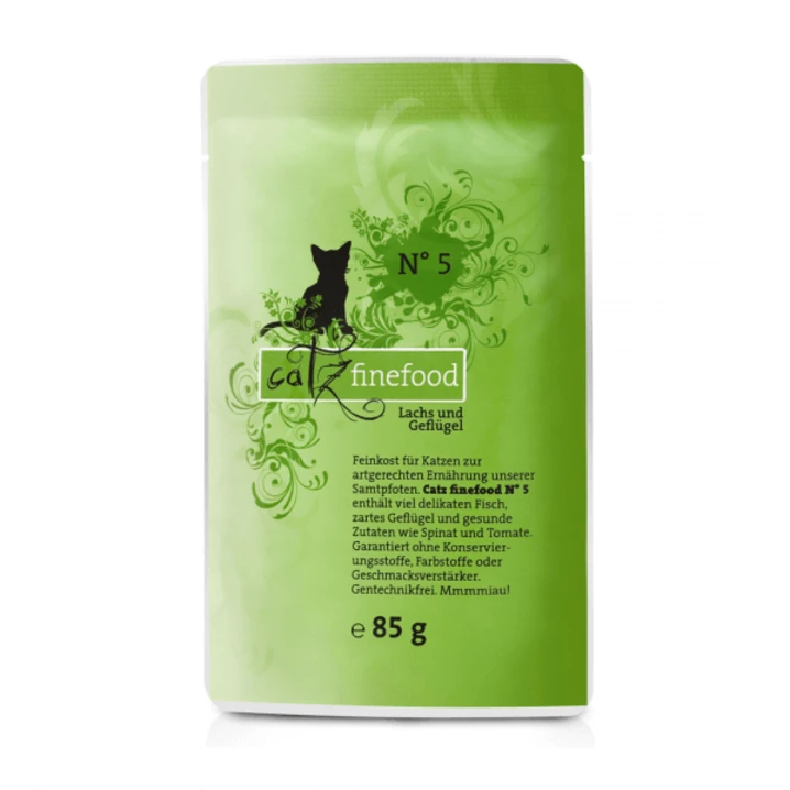 CATZ FINEFOOD - bezzbożowa karma mokra dla kota, łosoś 85 g