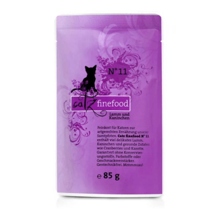 CATZ FINEFOOD - bezzbożowa karma mokra dla kota, jagnięcina i królik 85 g