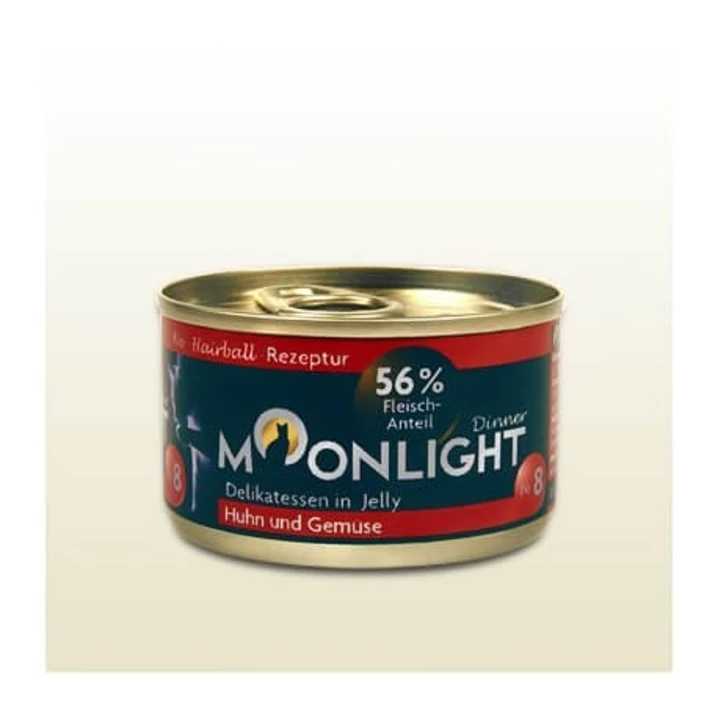 MOONLIGHT Dinner 8 - uzupełniająca, mokra karma dla kota, kurczak z warzywami w galaretce 80 g