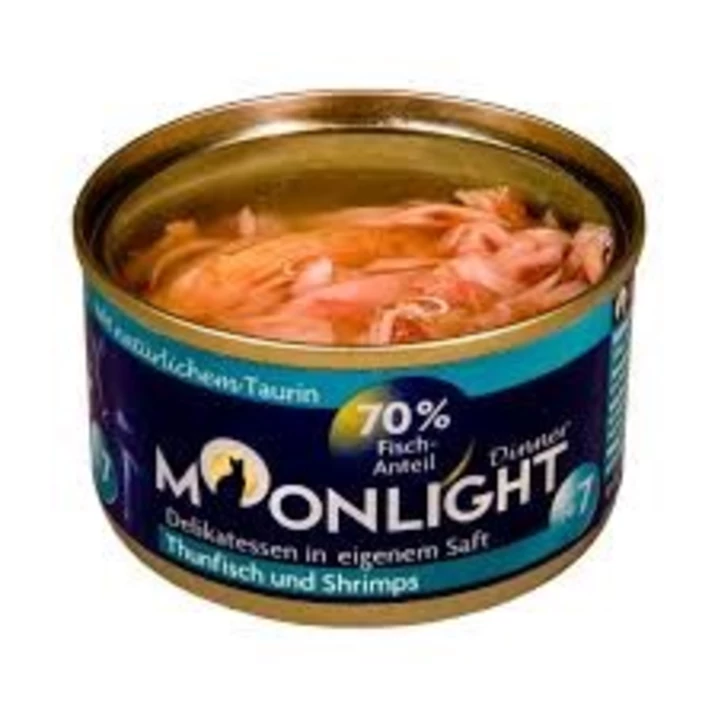 MOONLIGHT Dinner 7 - uzupełniająca, mokra karma dla kota, tuńczyk i krewetki w sosie 80 g - 2