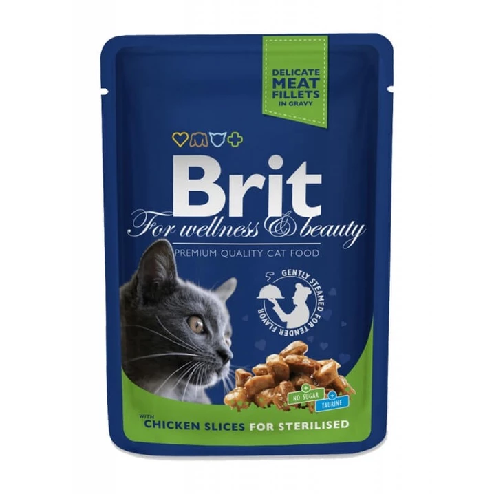 BRIT PREMIUM saszetka dla kotów sterylizowanych z kurczakiem w sosie 100 g
