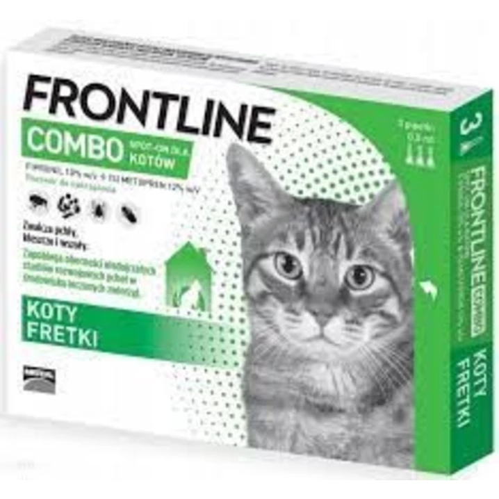 FRONTLINE Combo - krople przeciw pchłom i kleszczom dla kotów 3 pipety