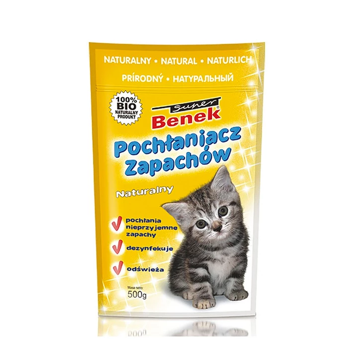 BENEK Pochłaniacz zapachów - pochłaniacz do kociej kuwety, naturalny 450g