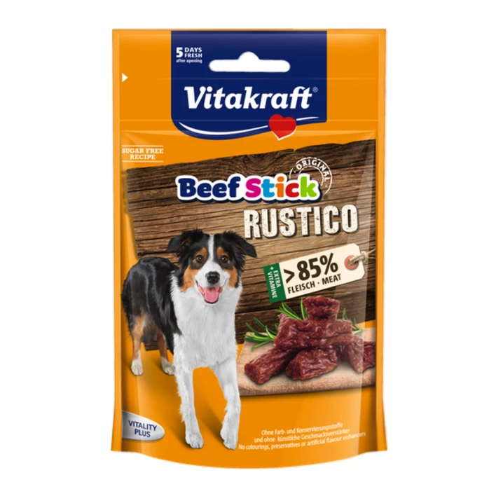 VITAKRAFT beef stick rustico - kawałeczki kabanosa z dużą zawartością mięsa 55g