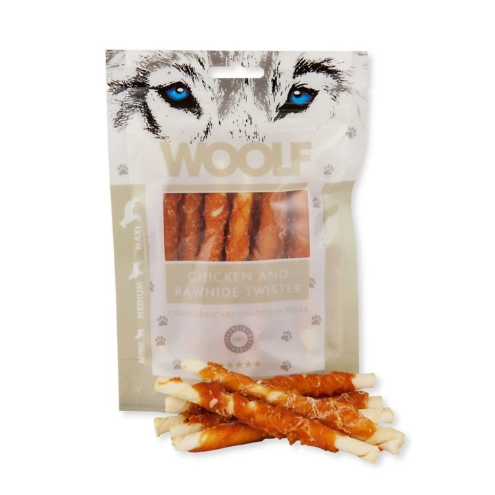 WOOLF chicken and rawhide twister - pałeczki owinięte mięsem z kurczaka 100 g