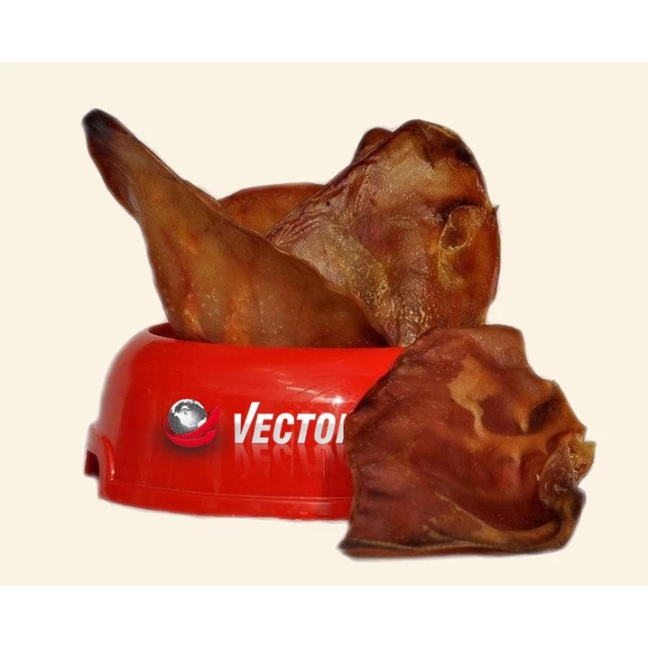 VECTOR-FOOD uszy wieprzowe wędzone - naturalne gryzaki dla psów 10 szt.