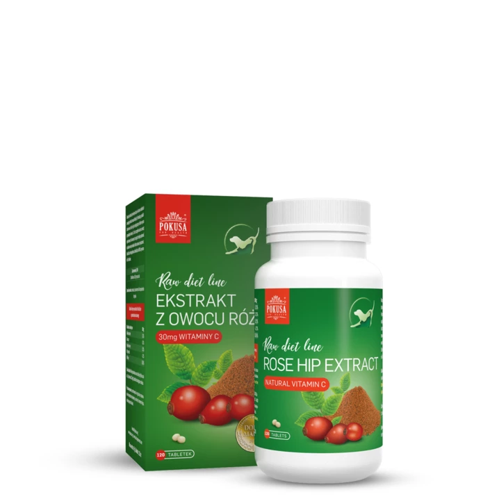 POKUSA RawDietLine Owoc dzikiej róży ekstrakt 120 tabletek (DATA WAŻNOŚCI: 10.08.2025)