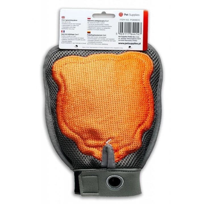 PET SUPPLIES 3-in-1 Grooming Glove - rękawica pielęgnacyjna 3w1 do czesania i usuwania sierści z otoczenia kota - 2