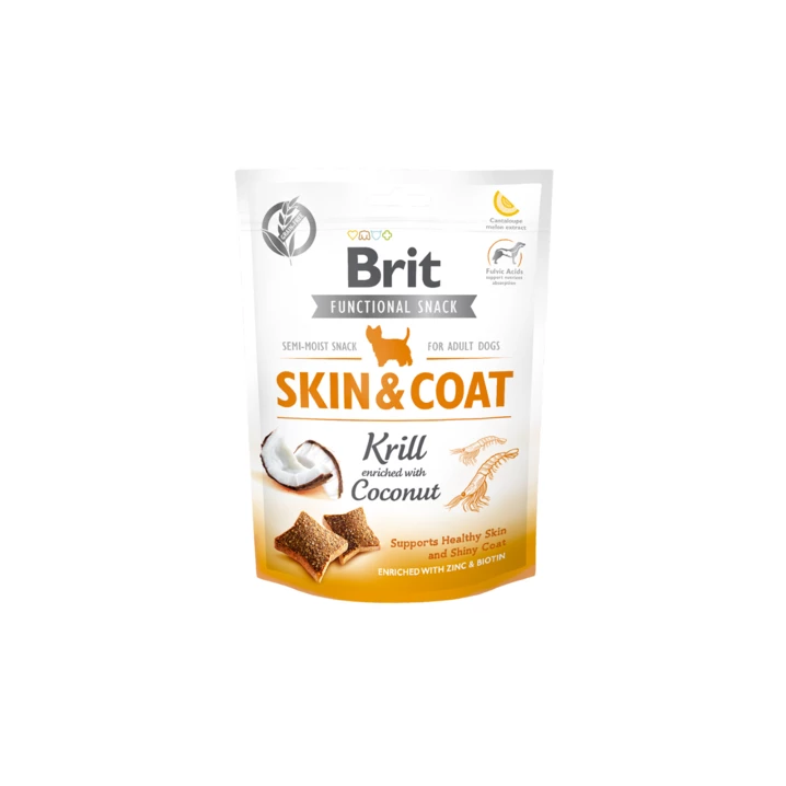 BRIT Functional Snack Skin & Coat - przysmaczki dla psów z krylem i kokosem 150 g