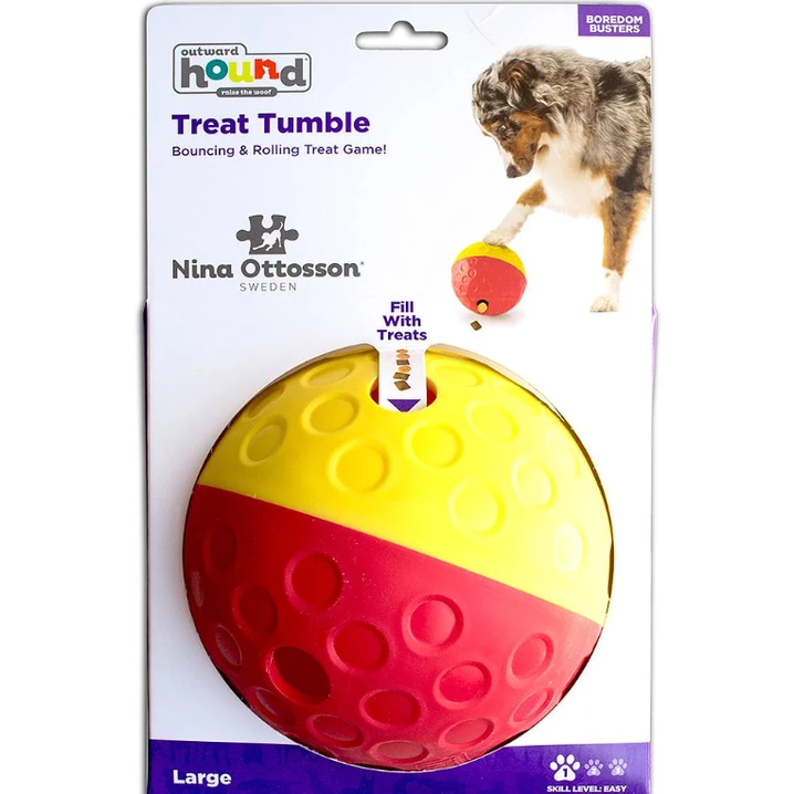 OUTWARD HOUND Nina Ottosson Treat Tumble L - wytrzymała kula smakula dla średnich i dużych psów 13 cm - 2