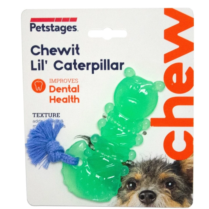 PETSTAGES chewit lil'caterpillar - gumowa gąsienica do gryzienia i żucia dla małego psa i szczeniąt - 2