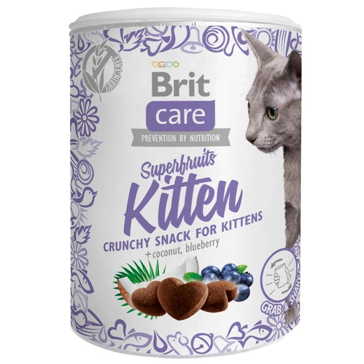 BRIT CARE Snack Superfruits Kitten - bezzbożowy przysmak dla kociąt z drobiem 100 g