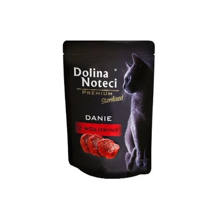 DOLINA NOTECI Premium Sterilised - bezzbożowa, mokra karma dla kota sterylizowanego, danie z wołowiny 85 g
