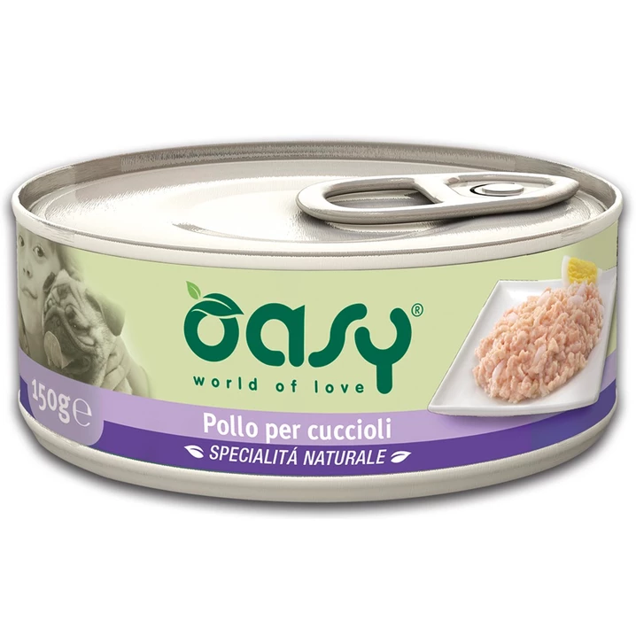 OASY Natural - uzupełniająca, mokra karma dla szczeniąt, kurczak w delikatnej galaretce 150g