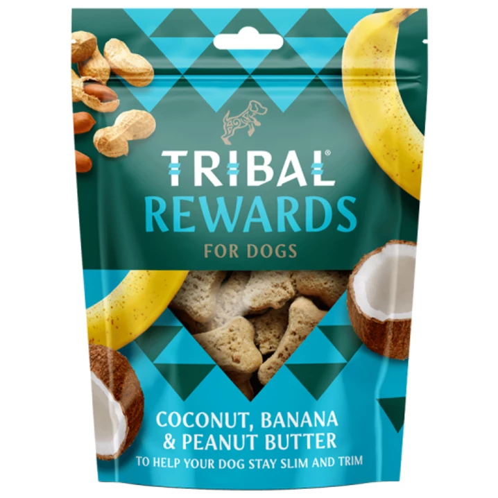 TRIBAL Rewards pyszne ciastka dla psa domowej produkcji - kokos, banan i masło orzechowe 125 g