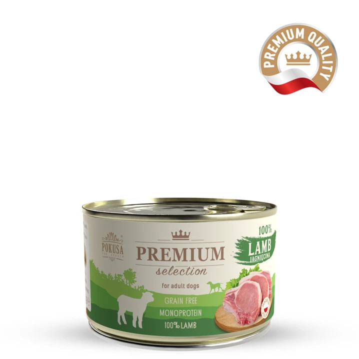 POKUSA Premium Selection - uzupełniająca, monobiałkowa, mokra karma dla psów, jagnięcina 400g