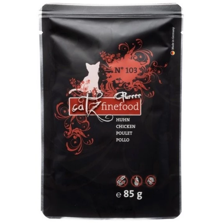 CATZ FINEFOOD Purrrr - bezzbożowa, monobiałkowa, mokra karma dla kota, kurczak 85 g