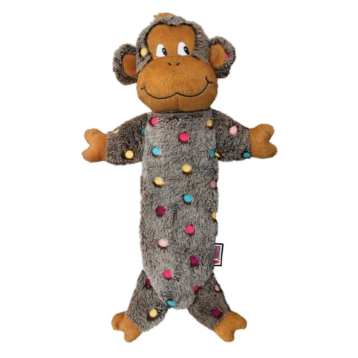 KONG® Low Stuff małpka - długa pluszowa zabawka wypełniona szeleszczącą folią 40 cm
