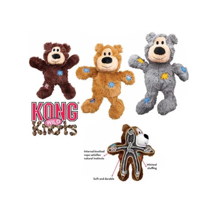 KONG® Wild Knots - wytrzymała zabawka dla psa, pluszowy miś ze 