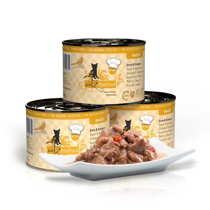CATZ FINEFOOD Ragout - pełnoporcjowa, mokra karma dla kota, kaczka i kangur w sosie 180 g - 3