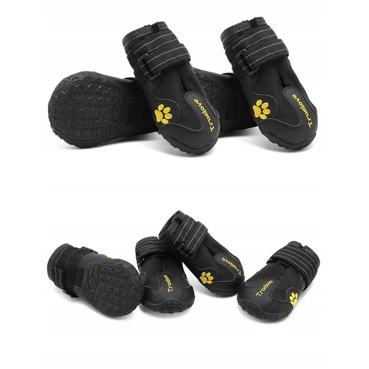 TRUELOVE Travel - buty trekkingowe dla psa, czarne 4 sztuki - 3