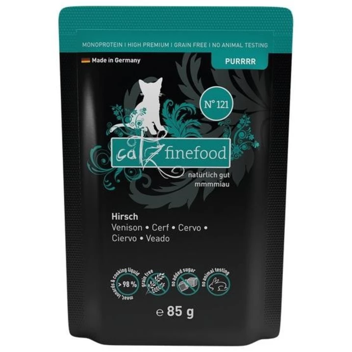 CATZ FINEFOOD Purrrr - bezzbożowa, monobiałkowa, mokra karma dla kota, jeleń 85 g