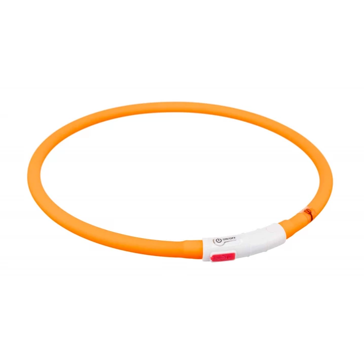 TRIXIE świecąca, silikonowa obroża LED dla psów ładowana przez USB, pomarańczowa - 2