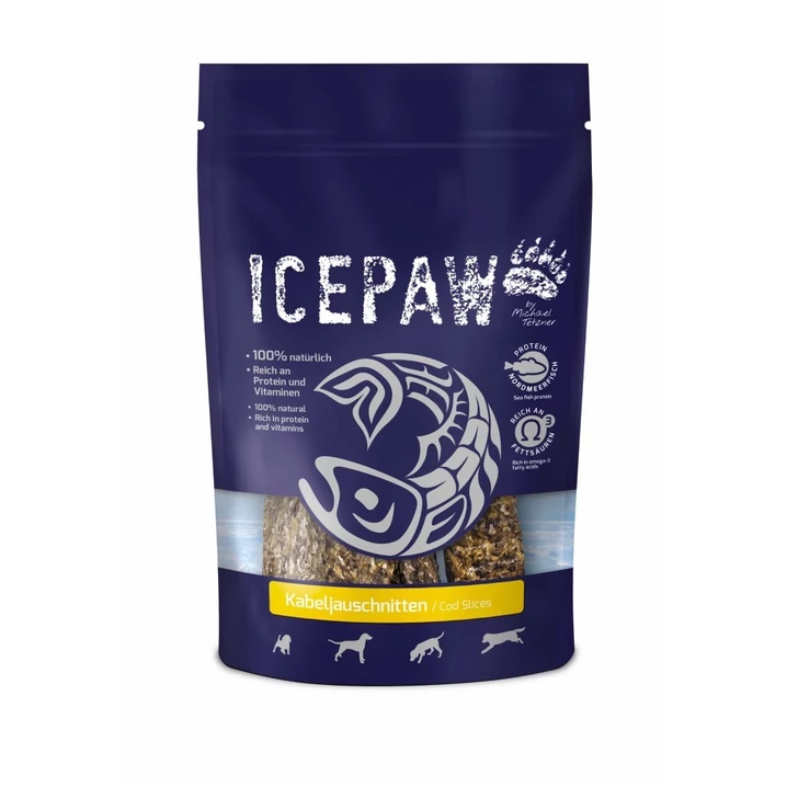 ICEPAW Kabeljauschnitten - gryzaki z dorsza dla psów w formie batonów 4 szt, 125 g - 2