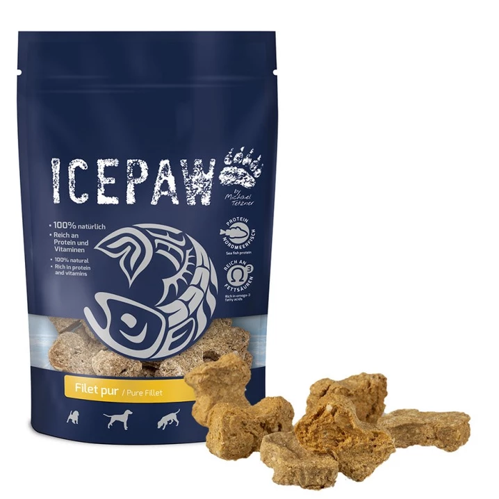 ICEPAW filet pur - chrupiące przysmaki treningowe dla psów, filety białych ryb 150 g