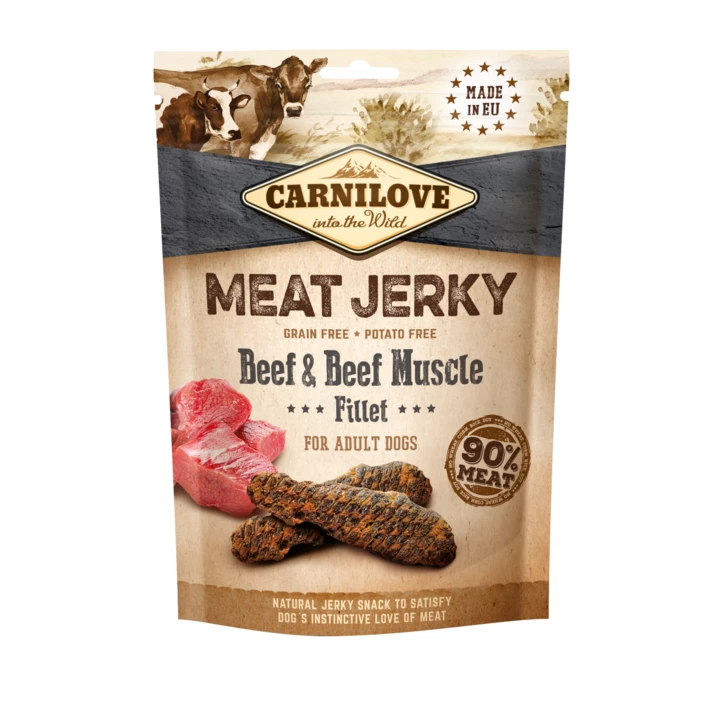 CARNILOVE Meat Jerky - aromatyczne fileciki z wołowiną i indykiem 100 g