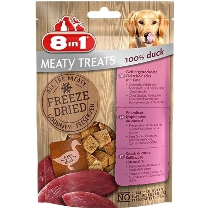 8in1 Meaty treats duck - liofilizowane, mięsne przysmaki dla psów, kaczka 50g